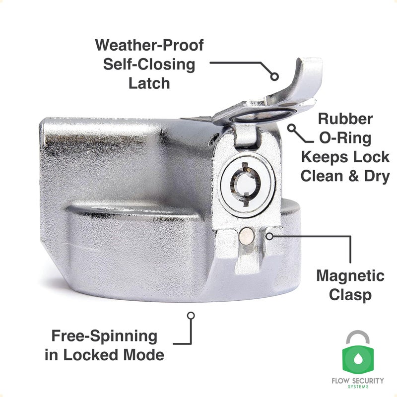Flow Security Systems The Flow Security Systems VersaLock | Vented Locking Fuel Tank Cap | For Transfer & Above Ground Commercial Tanks | Prevents Theft & Secures Fuel Tanks | FSS 754 | No Adapter Included | 1CT - Image 5